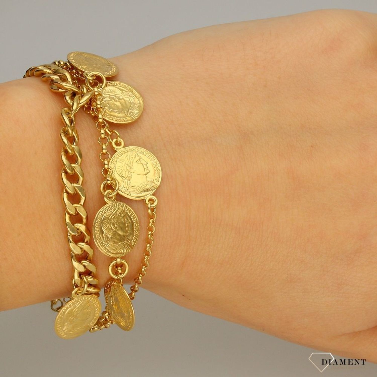 Bransoletka srebrna damska pozłacana DALL'ACQUA FAVORE DENARO 22024.jpg